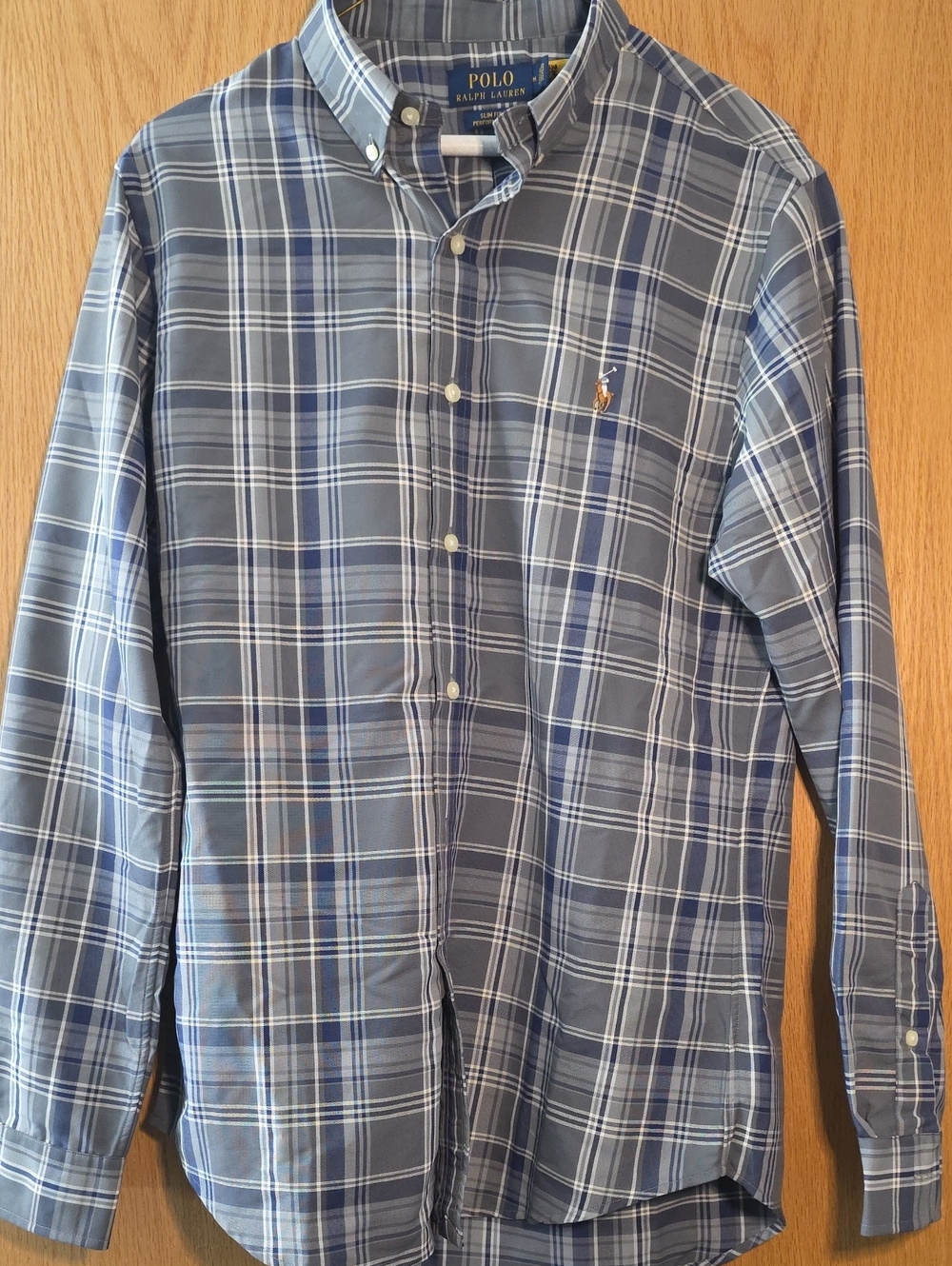 Polo by Ralph Lauren Men’s Blue Plaid  Button-Down Shirt with Embroidered Pony